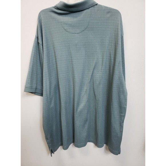 Arrow NEW Mens Polo Golf Shirt 2XLT  Blue Windowpane Check Short Sleeve - Picture 5 of 5